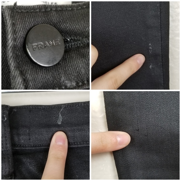 Frame Le High Skinny Coated Noir Black Jeans 27 - Picture 7 of 9